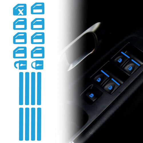 Blue Luminous Car Interior Door Window Switch Sticker Car Accessories Universal - Picture 5 of 17