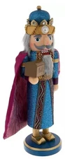 Wooden Christmas Nutcracker, 14", ROYAL KING,WISE MAN IN BLUE ROBE 305752621, HL