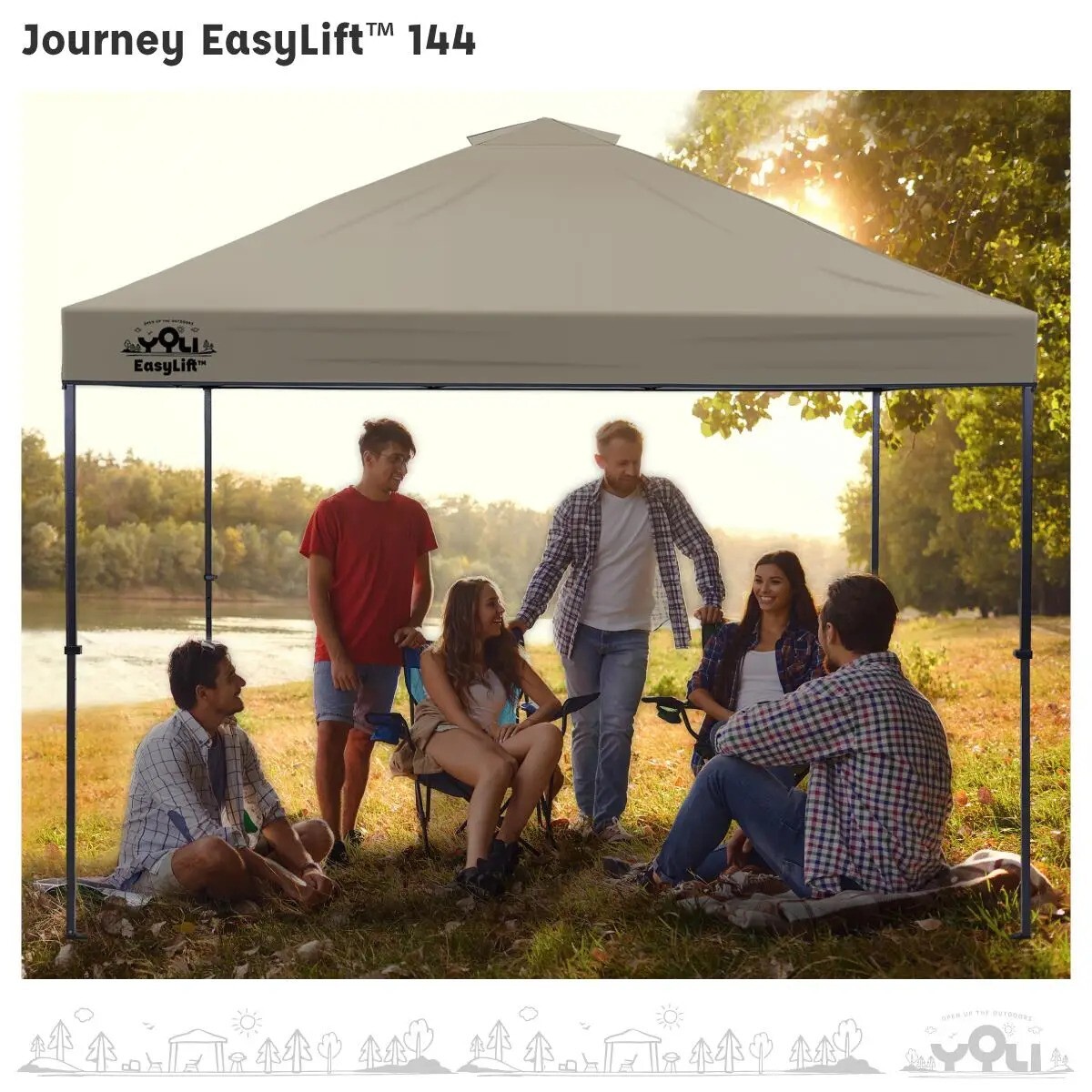 YOLI 12' x 12' Journey EasyLift Instant Canopy 144 Sq. ft Coverage NEW