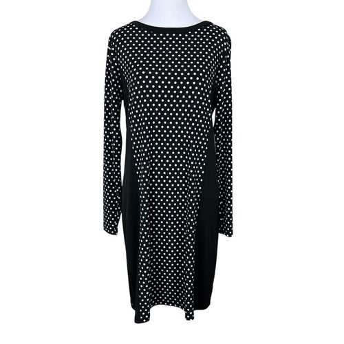 Michael Kors Dress Womens Medium Black White Polka Dot Long Sleeve Shift M New - Picture 13 of 13