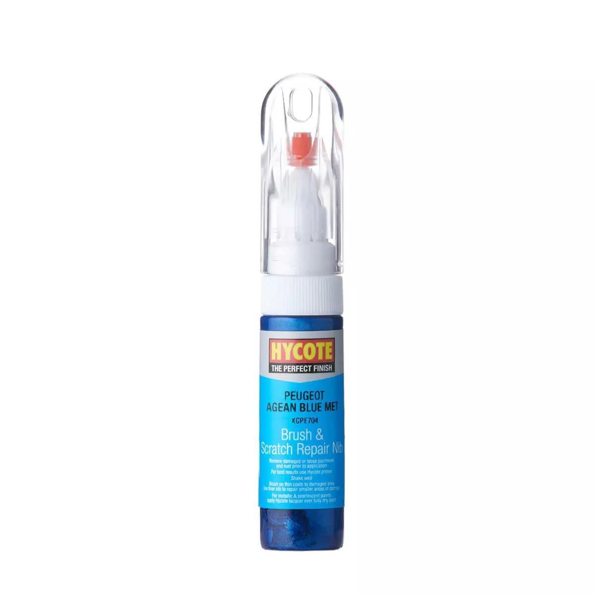 Hycote Colour Touch Up Brush Paint  Peugeot Aegean Blue (Metallic) 12.5ml x2
