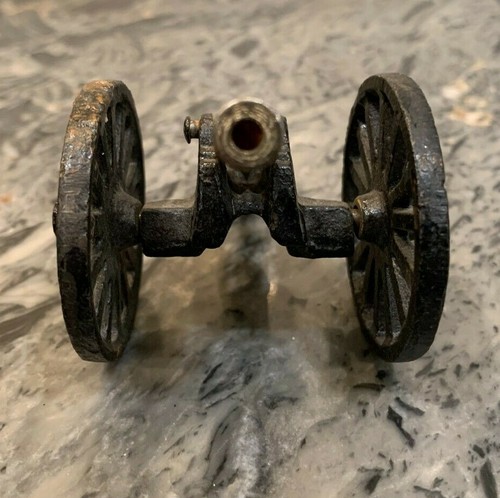 Vintage Miniature Cast Iron & Brass Military Cannon - 4.5" - Picture 2 of 6
