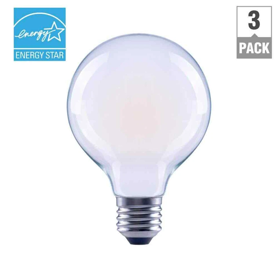 EcoSmart G25 Globe Dimmable LED Vintage Edison Light Bulb Soft White (3-Pack) - Image 2 of 4
