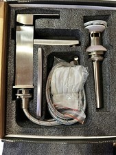 Waterfall Bathroom Faucet Brushed Nickel NIB Pop Up Drain Sink by Onander L K
