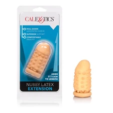 Cal Exotics Nubby Latex Extension Ivory - Add 3" Penis Cock Sleeve
