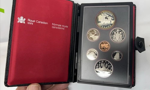 1981 Royal Canadian Mint Double Dollar Proof Set Toned Dollar silver bronze Coin