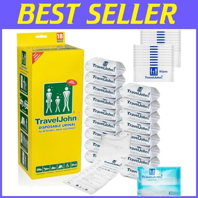 Reliable Travel Urinal Bags with Spill Guard - 18 Pack