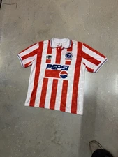 ABA Sport Club Deportivo Olimpia 90s Soccer Jersey Pepsi Size Large