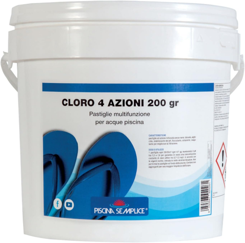 - 5 Kg Cloro 4 Azioni Pastiglie 200Gr. Quattro Multifunzione Nuovo Prodotto Ex T - Foto 12 di 12