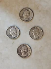 Silver Quarters Lot Of 4. 1951-1964 Washington Quarters-90% Silver