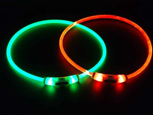2pk Rechargeable LED Dog Collars LARGE Cut To Size. - Picture 5 of 7