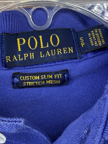 Polo Ralph Lauren Men’s Small Blue Shirt Custom Slim Fit Stretch Mesh Polo - Picture 2 of 6