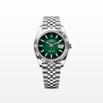Unworn 2026 Rolex Datejust 41mm, Steel, Green Ombré, Jubilee, 126334-0034