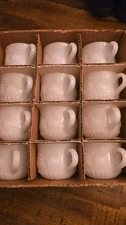 VTG Set Of 12 Jeannette Milk Glass 5oz  Punch Cups Fruit Pattern