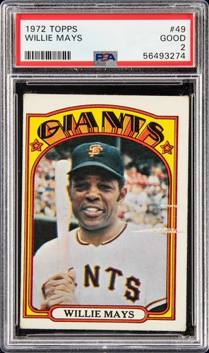 1972 TOPPS #49 WILLIE MAYS PSA 2