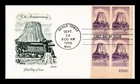 DR JIM STAMPS US COVER DEVILS TOWER 50TH ANNIVERSARY FDC PLATE BLOCK HAND CANCEL