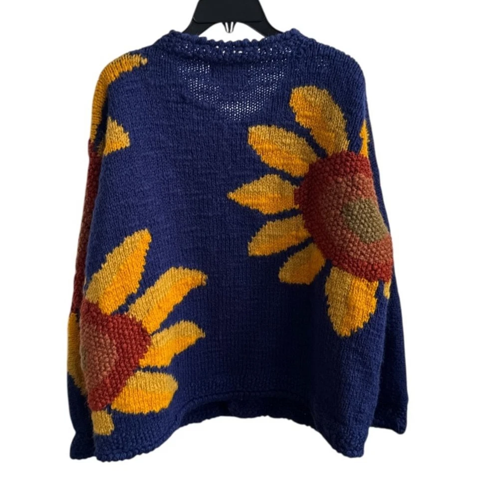 Cárdigan Suéter Tejido Grueso Girasol Tricot Vintage Express 100% Lana Talla Única Foto 3 de 4