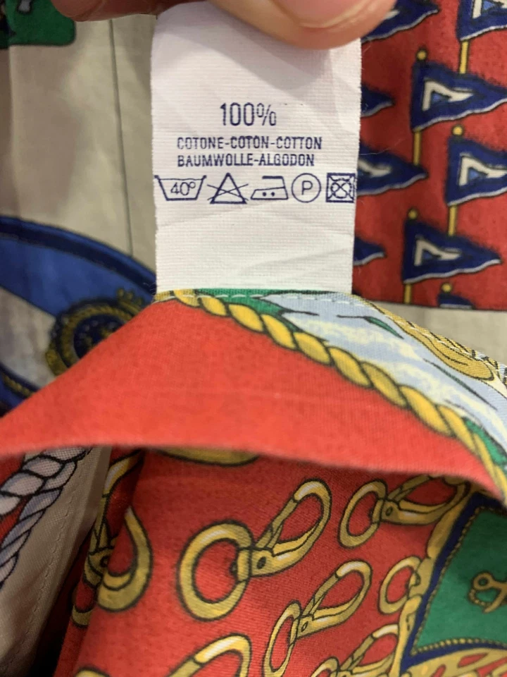Camisa Estampada Náutica Vintage Costa Oeste Hecha en Italia Cape Cod Almirante Talla L #C8 Foto 4 de 4