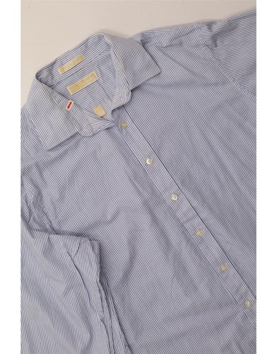 MICHAEL KORS Mens Shirt XL Blue Pinstripe Cotton AD01 - Picture 3 of 4