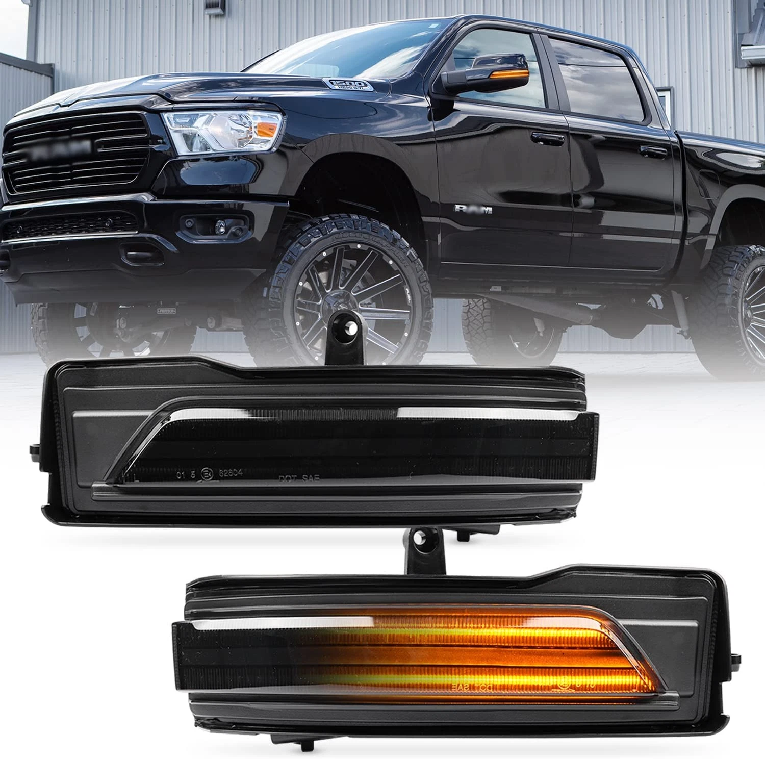 Pair For 2019-2022 Dodge Ram 1500 LED Sequential Side Mirror Turn Signal Lights
Opens in a new windo