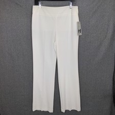 NWT David Dart Dress Pants Women 8 White Bootcut Slimming Career Office Coastal