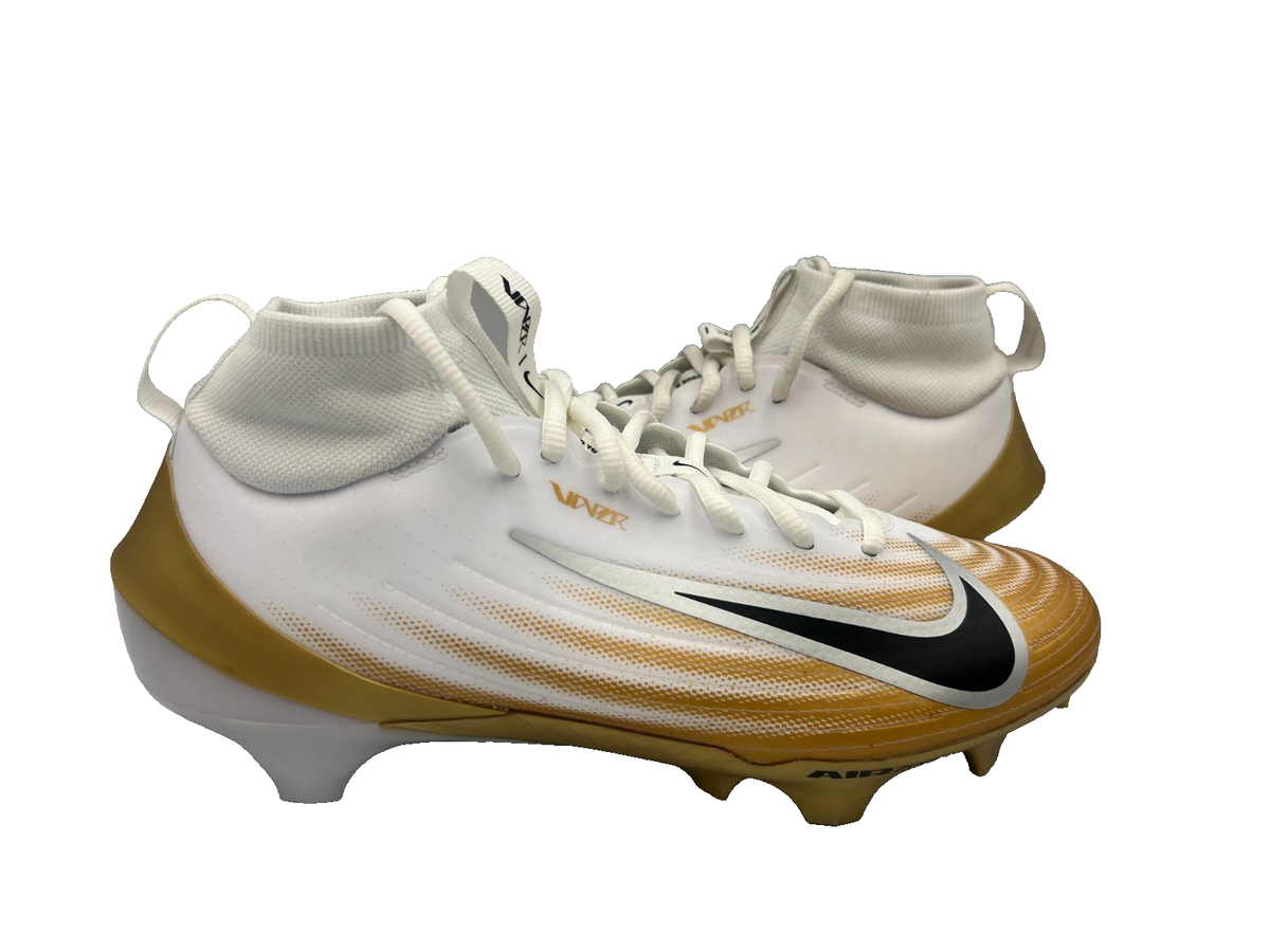 Nike Men's Vapor Pro 1 Athletic Lace Up Football Cleats Wht/ Gold