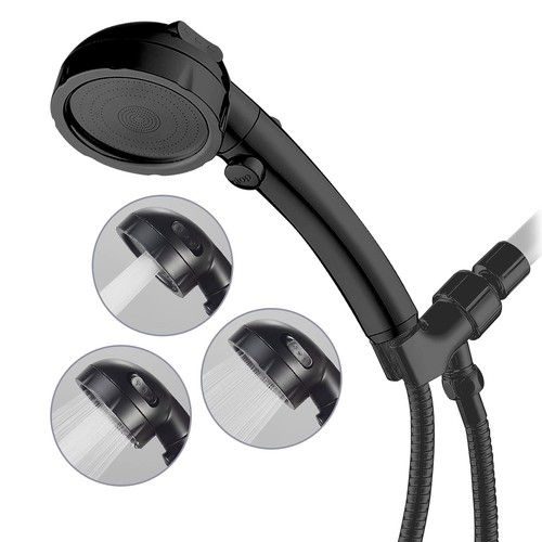 High Pressure Shower Head with Pause Function, 3 Spray Settings ...