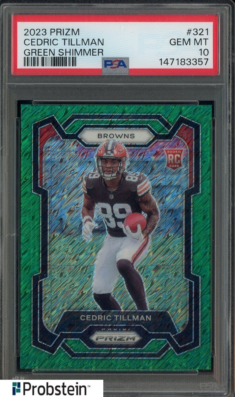 Cedric Tillman Panini Prizm #321 Green Shimmer