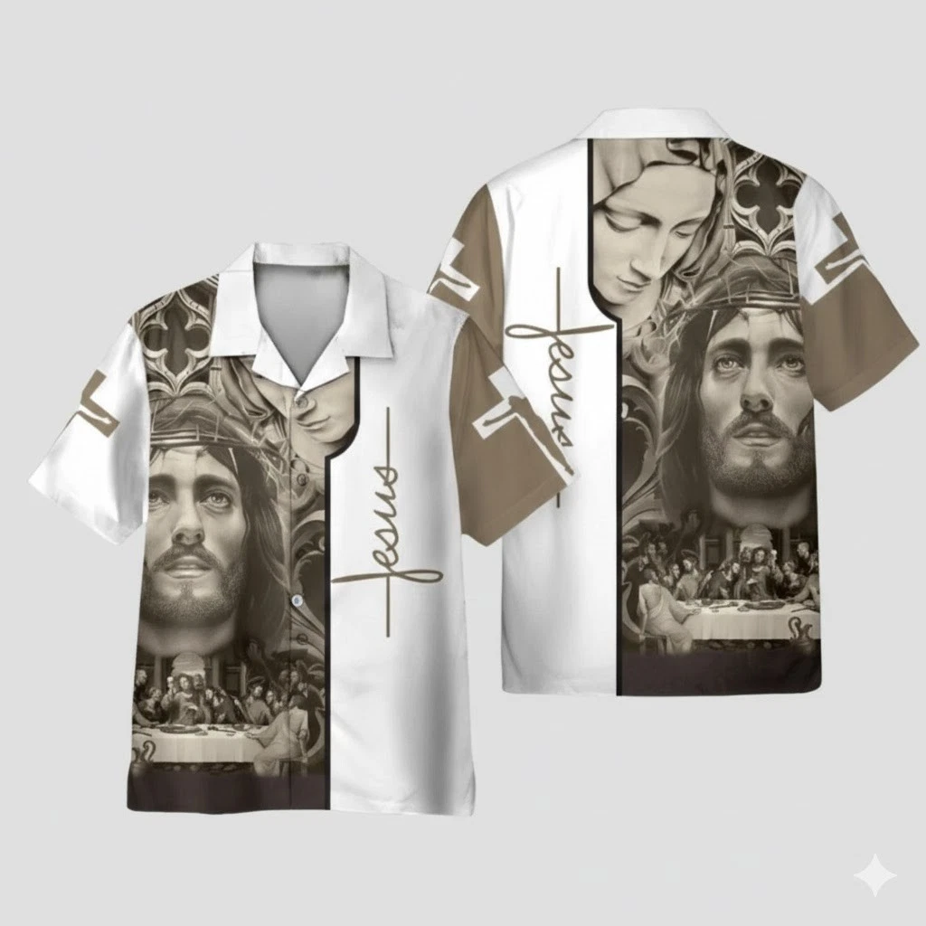 Jesus Bless America 3D Print Hawaiian Shirt