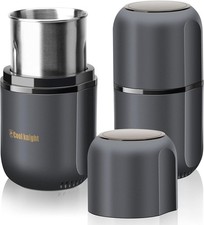 COOL KNIGHT Electric Herb Grinder Large Capacity 7.5 Inch Grey