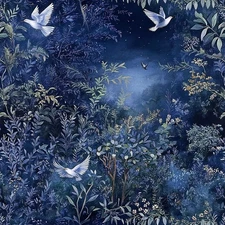 Floral Peel and Stick Wallpaper Vintage Contact Paper 16.9inch x 118.1inch Water