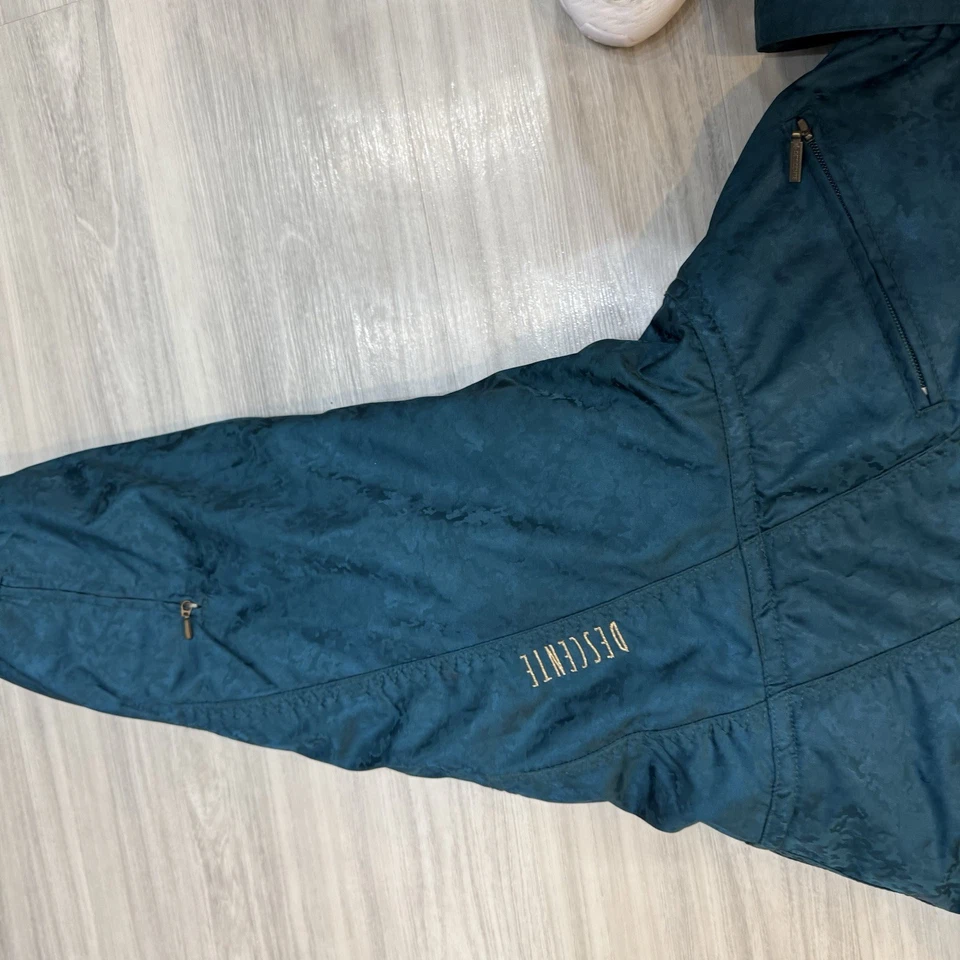 Terno de esqui feminino Descente traje de neve peça única babador de neve verde vintage anos 90 Apres 10 - Imagem 4 de 4