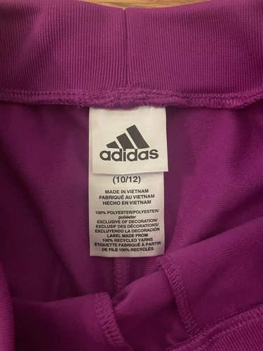 Adidas Girls Sweatsuit Jacket & Pants 2pc Pink/White Strips Size Girls M (10/12) - Picture 7 of 9