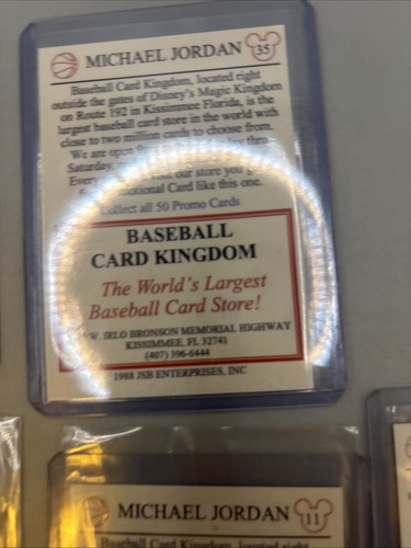 MICHAEL JORDAN - 1988 TARJETA DE BÉISBOL REINO - Juego de 6 tarjetas promocionales Disney - Imagen 10 de 11