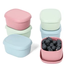 6 pcs 7 oz Silicone Snack Containers for Kids Small Food Containers with Lids...