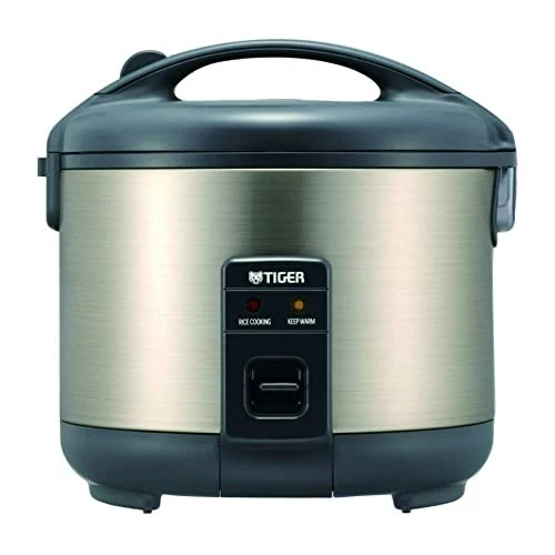 Tiger 3 Cup Capacity White Rice Cooker with Non Stick Inner Pot
