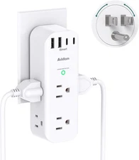 Surge Protector Wall Outlet Extender, Multi Plug Outlet with Rotating Plug, 6 AC