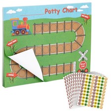 Railroad Themed Toilet Potty Training Reward Sticker Chart Kit for Toddlers 3-14