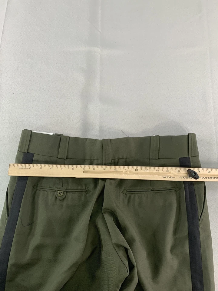 Southeastern Uniform Pants Womens 16 Green Wool Blend Black Stripe Dress - Image 3 of 4