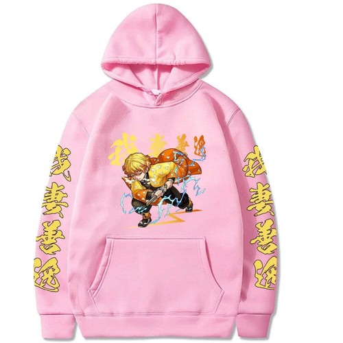 Demon Slayer Men Women Hoodies Kamado Agatsuma Zenitsu Printed Hooded Y2k Plus S - Foto 34 di 49