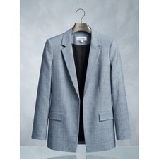 Calvin Klein Women's Light Blue Open Front Tailored Blazer Size 16 NWOT