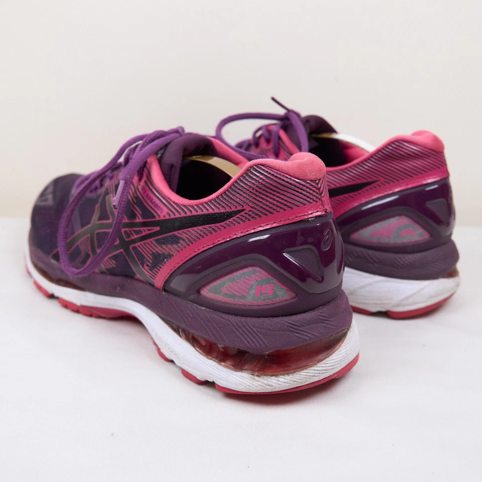 Asics Damen Lila Gel Nimbus 19 Schnürschuhe Gepolstert Laufschuhe UK7 EU40,5 - Bild 3 von 4