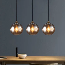 One Light Glass Ball Chandelier Pendant Ceiling Lamp Bar Dining Room Bedside