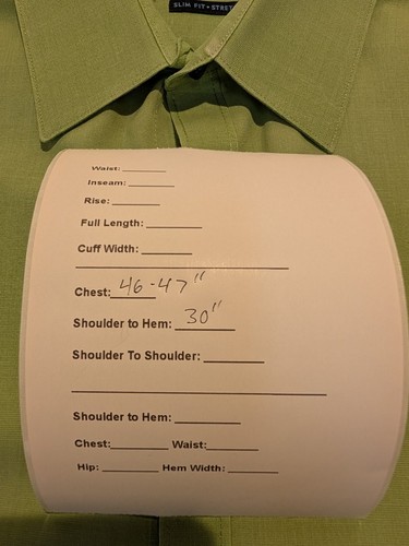 Van Heusen Studio Men's Dress Shirt Green 16-16.5 34/35 Slim Fit Stretch EUC - Picture 12 of 12