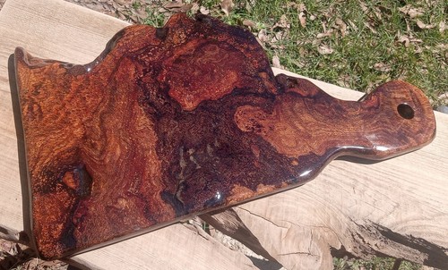 Solid Burl! Southern Red Oak Burl Wood Charcuterie Board Natural Color USA Made! - Picture 7 of 21