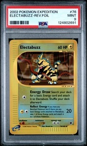 2002 POKEMON EXPEDITION #76 ELECTABUZZ-REVERSE FOIL PSA 9