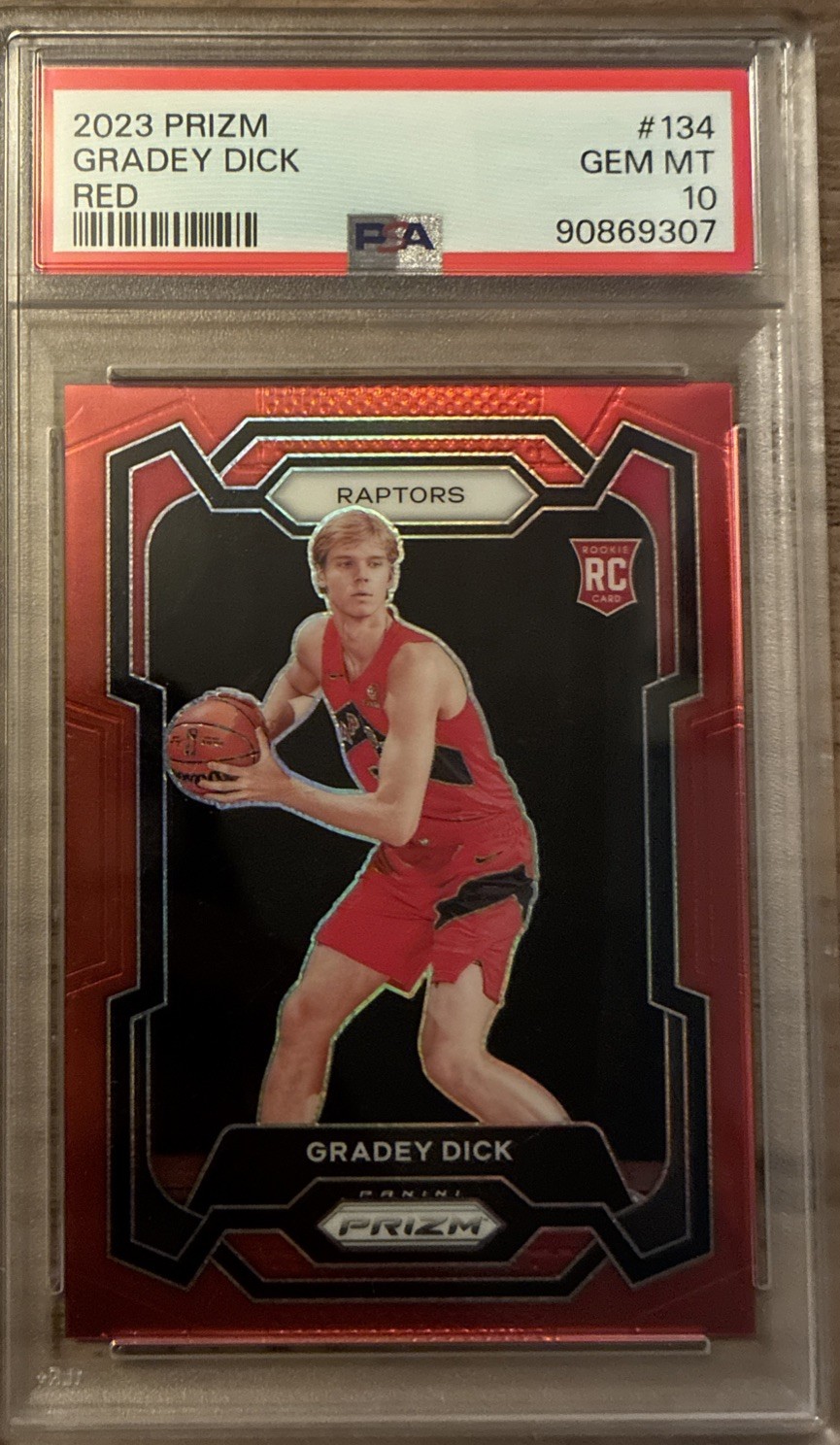 2023-24 Panini Prizm - Gradey Dick #134 Red Prizm /299 (RC) PSA 10!!