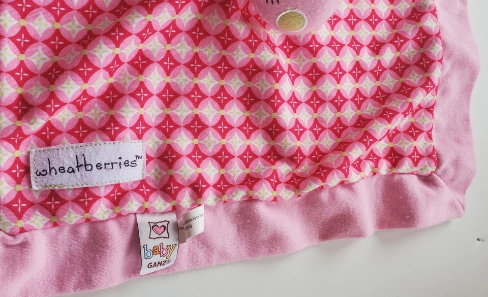 Baby Ganz wheatberries Pink Plush Bunny Rabbit Security Blanket Lovey Toy Easter - Image 3 of 4