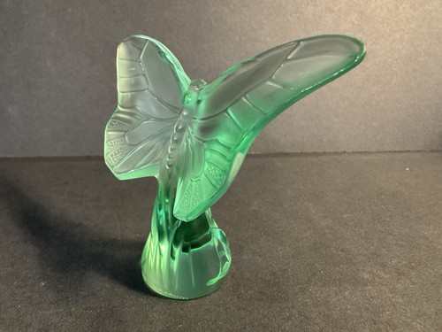Lalique Crystal Mint Green Butterfly Papillon Rosee MINT Condition In Box - Picture 4 of 8