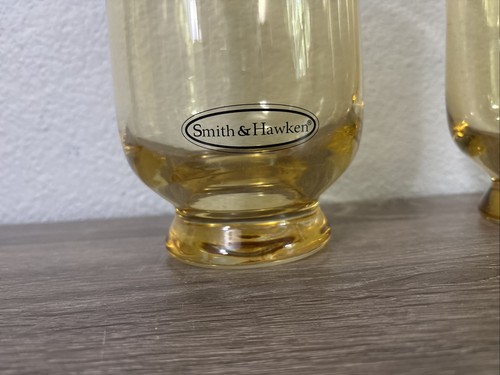 2er Set Smith & Hawken Topas gelbe Glasvase mit Etikett 7 1/4" Paar - Bild 2 von 8